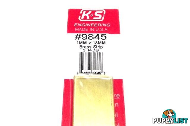 K&S METAL #9845 BRASS STRIP 1X18X300MM 3PCS - K &amp; S METALS