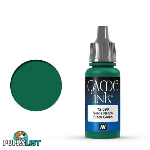 VALLEJO GAME 72090 Color Ink Black Green 17ml Acrylic Paint