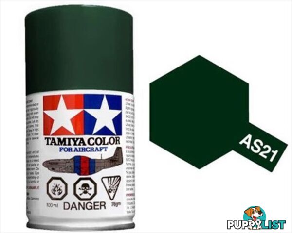 AS-21 TAMIYA ACRYLIC SPRAY PAINT 100ml (Aircraft) DARK GREEN 2 IJN - TAMIYA PAINTS &amp; Accessories