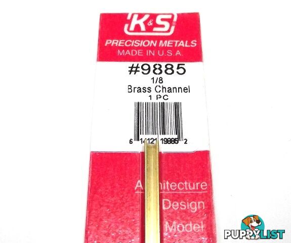 K&S METAL #9885 BRASS CHANNEL 1/8X300MM 1PCS - K &amp; S METALS