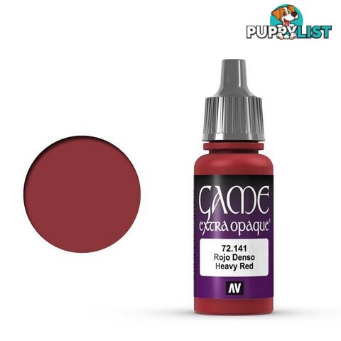 VALLEJO GAME 72141 Color Extra Opaque Heavy Red 17ml Acrylic Paint