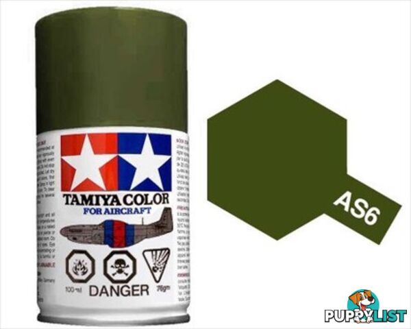 AS-6 TAMIYA  ACRYLIC SPRAY PAINT 100ml (Aircraft) OLIVE DRAB - TAMIYA PAINTS &amp; Accessories