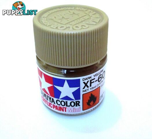 XF-60   TAMIYA ACRYLIC PAINT FLAT DARK YELLOW - TAMIYA PAINTS &amp; Accessories