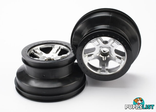 5874 (PART) TRAXXAS WHEELS SATIN CHROME - TRAXXAS PARTS