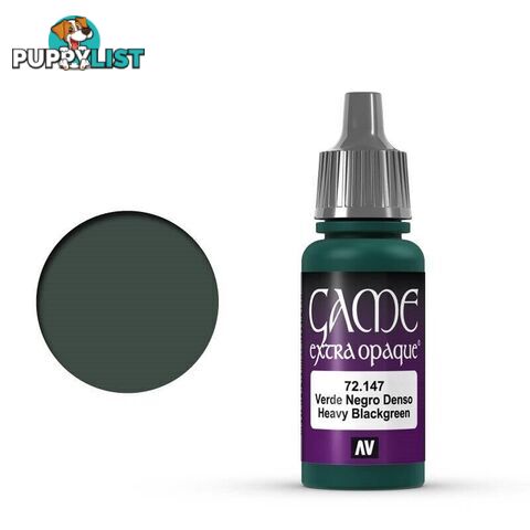 VALLEJO GAME 72147 Color Extra Opaque Heavy BlackGreen 17ml Acrylic Paint