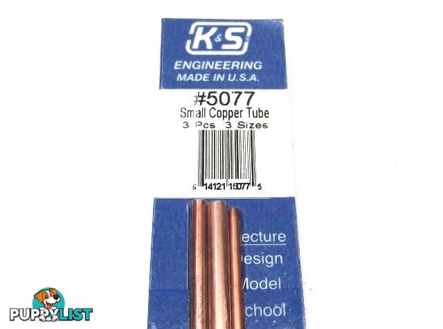 K&S METAL #5077 COPPER TUBE 3/32+1/8+5/32 12' - K &amp; S METALS