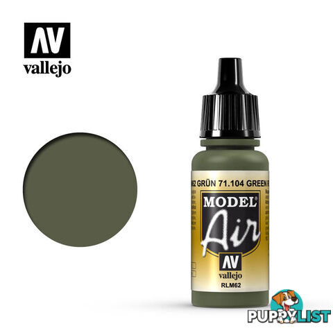 VALLEJO MODEL AIR ACRYLIC PAINT GREEN RLM 25 71104 - VALLEJO