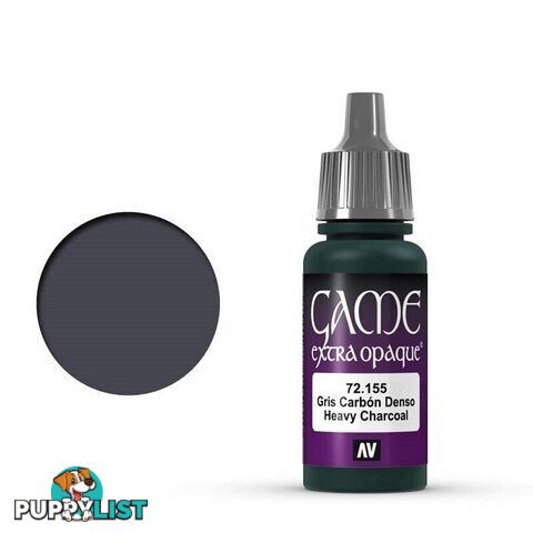 VALLEJO GAME 72155 Color Extra Opaque Heavy Charcoal 17ml Acrylic Paint