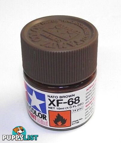 XF-68   TAMIYA ACRYLIC PAINT FLAT NATO BROWN - TAMIYA PAINTS &amp; Accessories