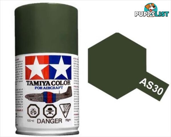 AS-30 TAMIYA  ACRYLIC SPRAY PAINT 100ml (Aircraft) DARK GREEN 2 RAF - TAMIYA PAINTS &amp; Accessories