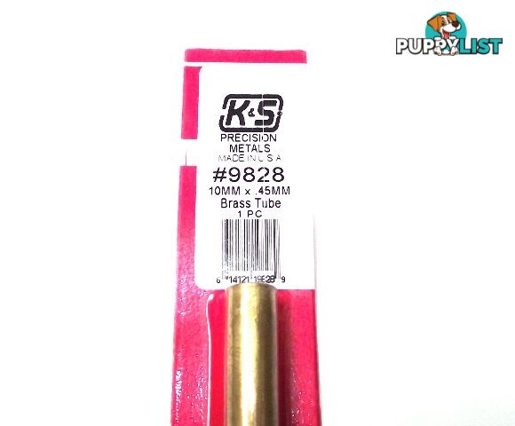 K&S METAL #9828 BRASS ROUND TUBE 10X300MM - K &amp; S METALS