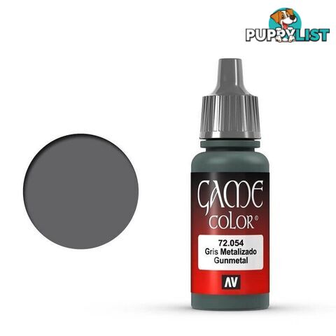 VALLEJO GAME 72054 Color Gunmetal 17ml Acrylic Paint