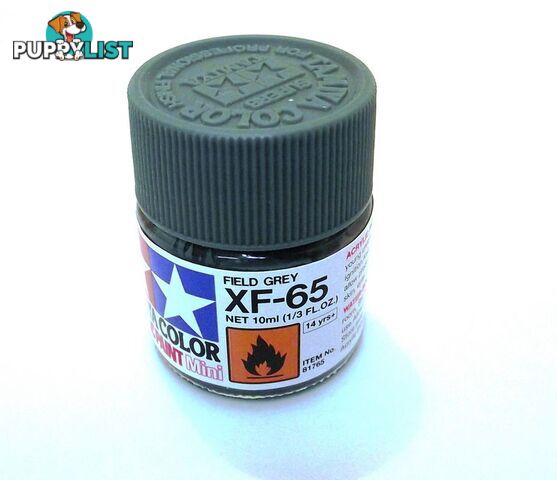 XF-65   TAMIYA ACRYLIC PAINT FLAT FIELD GREY - TAMIYA PAINTS &amp; Accessories