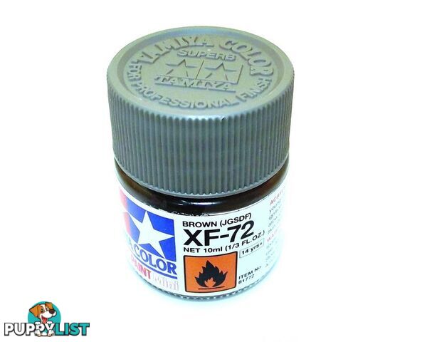 XF-72   TAMIYA ACRYLIC PAINT FLAT BROWN/JGSDF - TAMIYA PAINTS &amp; Accessories