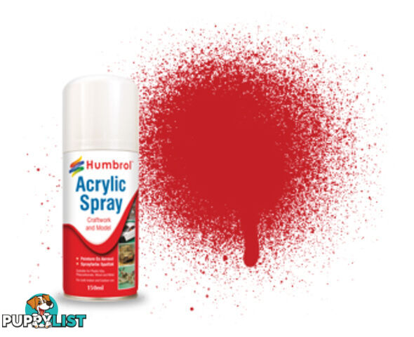 220 HUMBROL ACRYLIC SPRAY PAINT    ITALIAN RED 150ml - HUMBROL