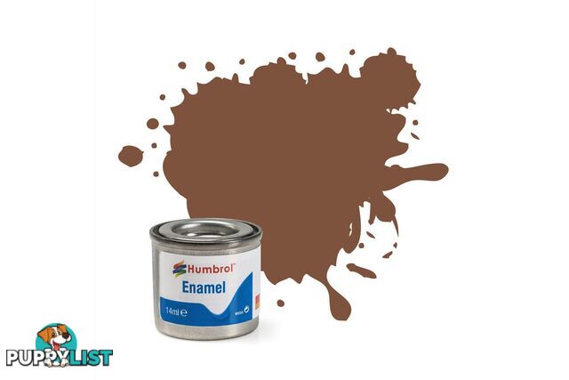 186   HUMBROL ENAMEL PAINT BROWN MATT - HUMBROL