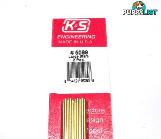 K&S METAL #5089 LARGE BRASS STAR 2PCS - K &amp; S METALS