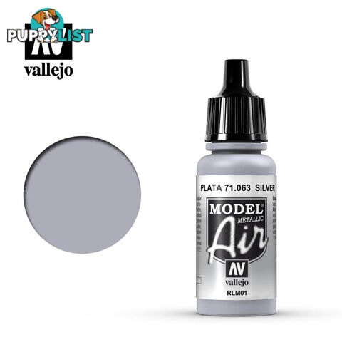 VALLEJO MODEL AIR ACRYLIC PAINT SILVER 71063 - VALLEJO