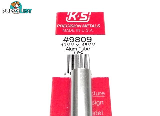 K&S METAL #9809 ALUMINIUM ROUND TUBE 10X300MM - K &amp; S METALS