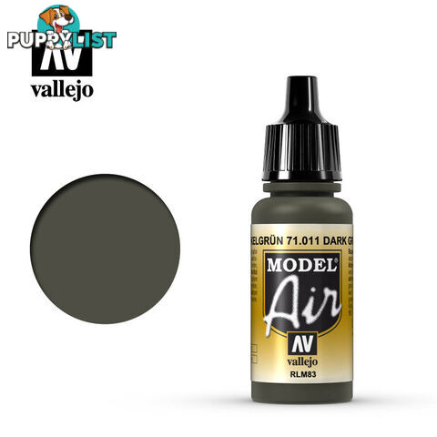 VALLEJO MODEL AIR ACRYLIC PAINT TANK GREEN 71011 - VALLEJO