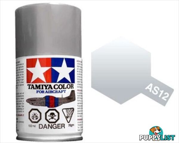 AS-12 TAMIYA ACRYLIC SPRAY PAINT 100ml (Aircraft) BARE METAL SILVER - TAMIYA PAINTS &amp; Accessories