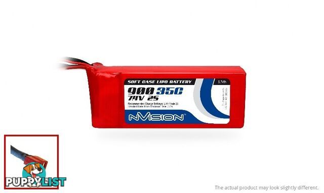 NVISION LiPo 900mAh 2S 7.4V 35C (Deans plug) MENVO1823 - NVISION NVO