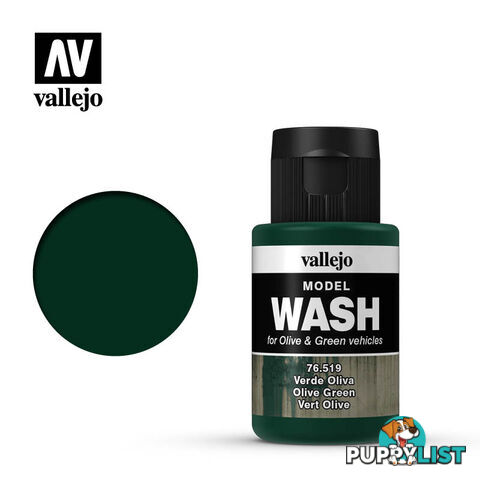 VALLEJO MODEL WASH OLIVE GREEN 76519 35ml - VALLEJO