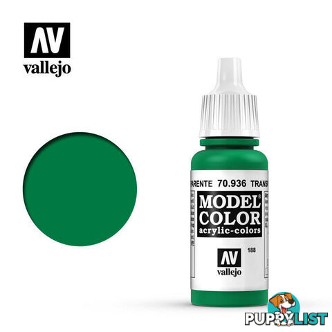 VALLEJO MODEL COLOR TRANSPARENT GREEN AV70936 - VALLEJO