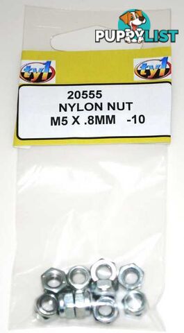 TY1 NYLON NUT M5 X .8MM - 10