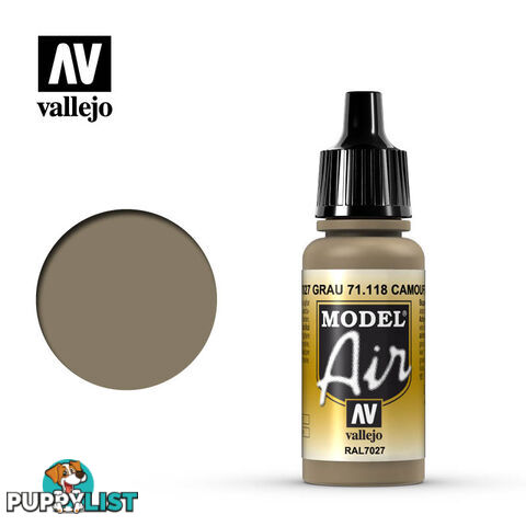 VALLEJO MODEL AIR ACRYLIC PAINT CAMO GREY 71118 - VALLEJO