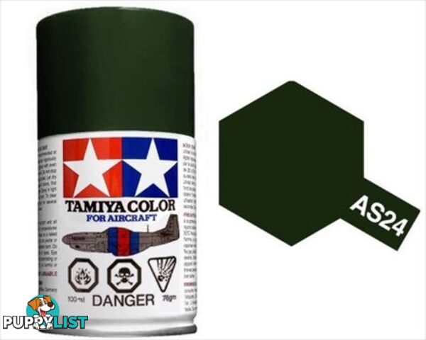 AS-24 TAMIYA ACRYLIC SPRAY PAINT 100ml (Aircraft) DARK GREEN - TAMIYA PAINTS &amp; Accessories