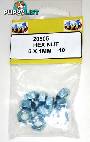 TY1 HEX NUT 6 X 1MM - 10