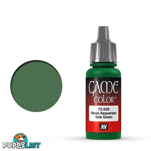 VALLEJO GAME 72029 Color Sick Green 17ml Acrylic Paint