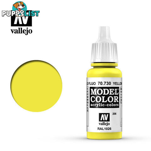 VALLEJO MODEL COLOR FLUORO YELLOW 17ML AV70733 - VALLEJO