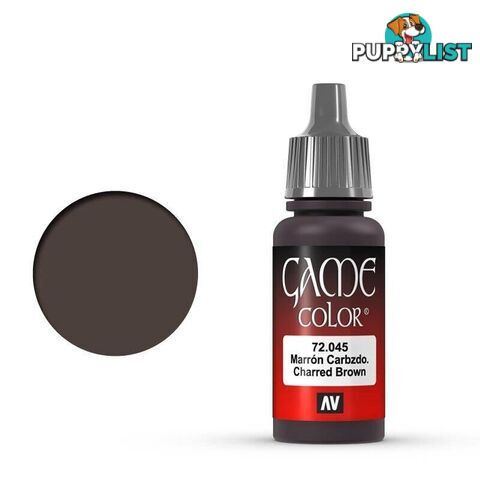 VALLEJO GAME 72045 Color Charred Brown 17ml Acrylic Paint