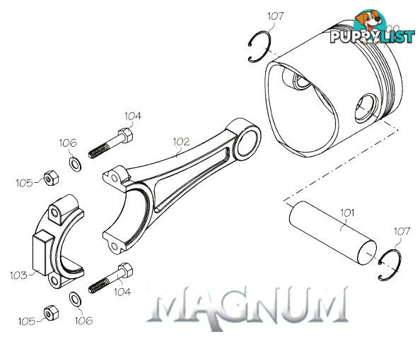 25203 (MAGNUM ENGINE PART) CYLINDER PISTON SET