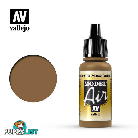 VALLEJO MODEL AIR ACRYLIC PAINT GOLDEN BROWN 71032 - VALLEJO