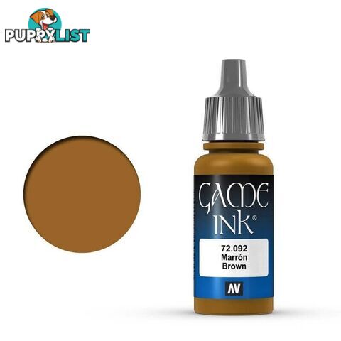 VALLEJO GAME 72092 Color Ink Brown 17ml Acrylic Paint