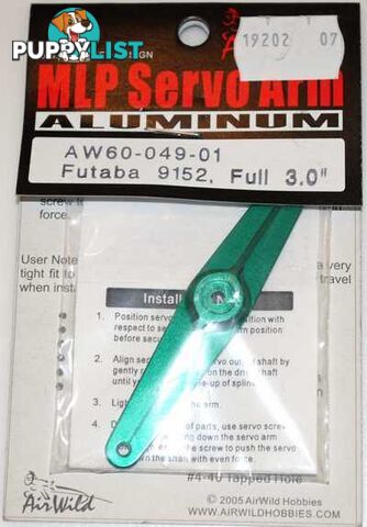 AIR WILD  ALUMINIUM SERVO ARM FULL 3' SUIT 9152 FUTABA SERVO - AIR WILD