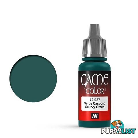 VALLEJO GAME 72027 Color Scurvy Green 17ml Acrylic Paint