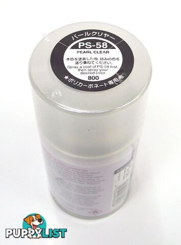 PS-58 TAMIYA POLYCARBONATE SPRAY PAINT PEARL CLEAR - TAMIYA PAINTS &amp; Accessories