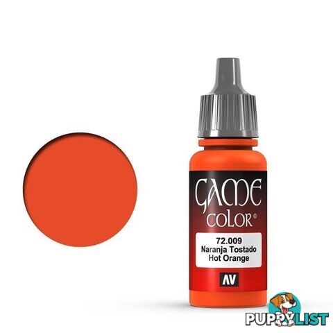 VALLEJO GAME 72009 Color Hot Orange 17ml Acrylic Paint