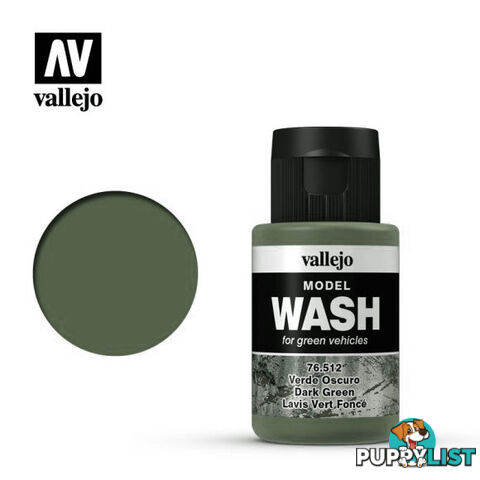 VALLEJO MODEL WASH DARK GREEN 76512 35ml - VALLEJO