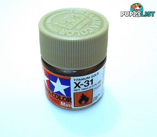 X-31   TAMIYA ACRYLIC PAINT TITANIUM GOLD (gloss) - TAMIYA PAINTS &amp; Accessories