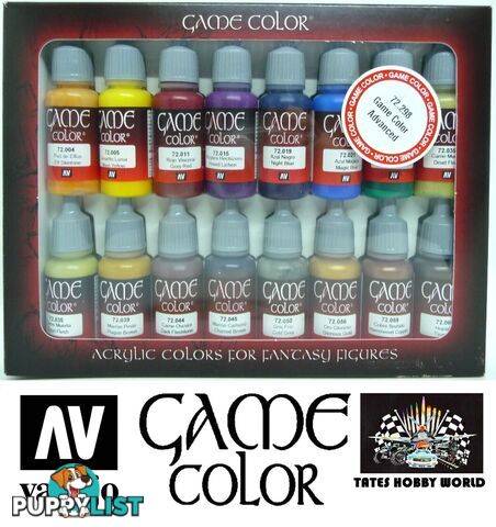 VALLEJO GAME 72298 16 Game Colour Advanced Set Acrylic Paint