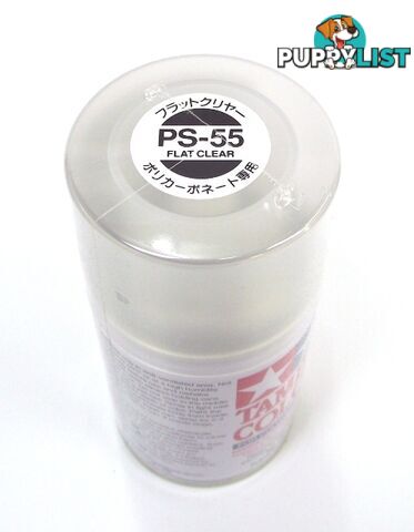 PS-55 TAMIYA POLYCARBONATE SPRAY PAINT FLAT CLEAR - TAMIYA PAINTS &amp; Accessories