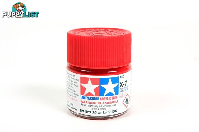 X-7   TAMIYA ACRYLIC PAINT RED (gloss) - TAMIYA PAINTS &amp; Accessories