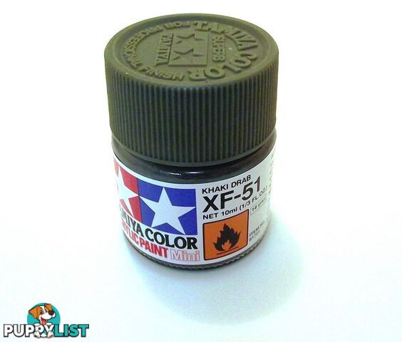 XF-51   TAMIYA ACRYLIC PAINT FLAT KHAKI DRAB - TAMIYA PAINTS &amp; Accessories