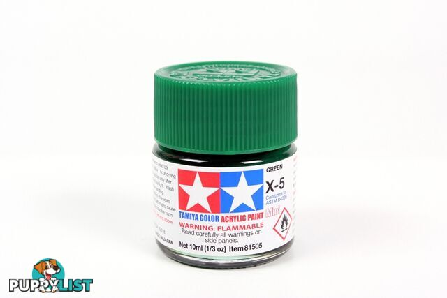 X-5 TAMIYA ACRYLIC PAINT GREEN (gloss) - TAMIYA PAINTS &amp; Accessories