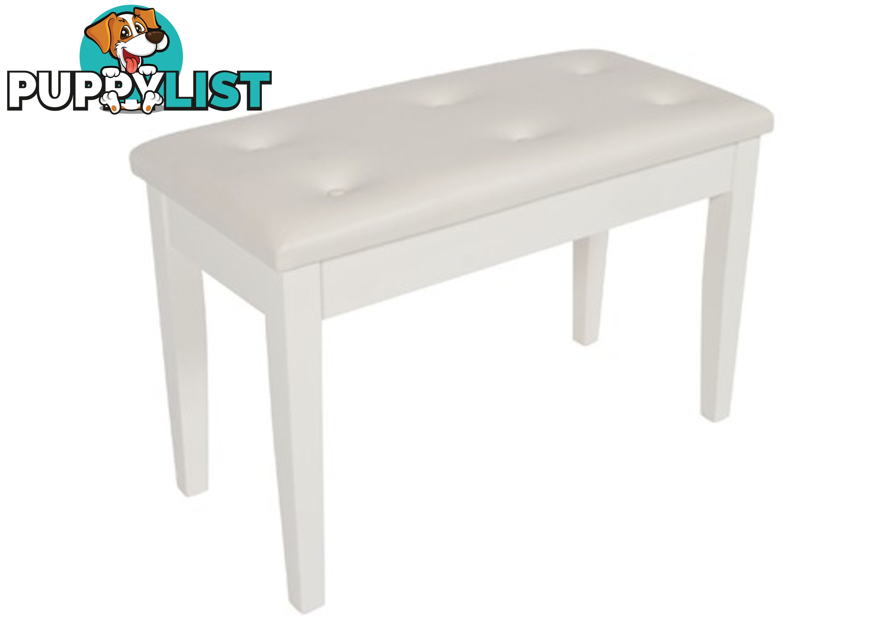 Piano Bench / ~ Polished White Piano stool